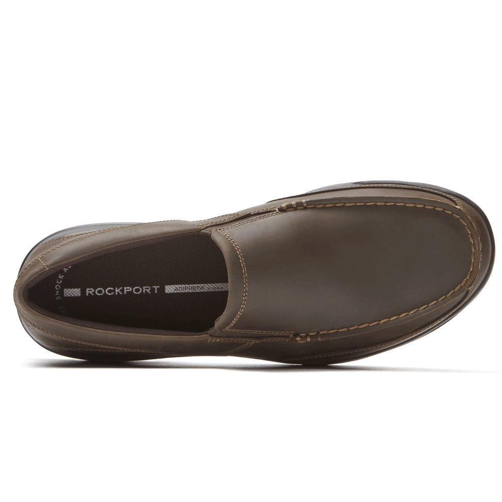 Rockport Mens Slip-On Dark Brown - Junction Point - UK 183-JARGVW